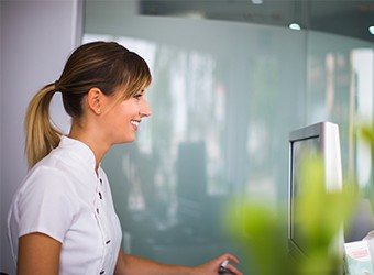 Smiling dental team member