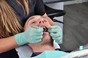 Man receiving dental treatment