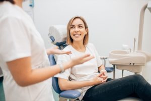 woman at a cosmetic dental consultation in Falmouth