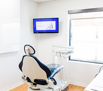 Modern treatment room at Casco Bay Smiles in Falmouth, ME